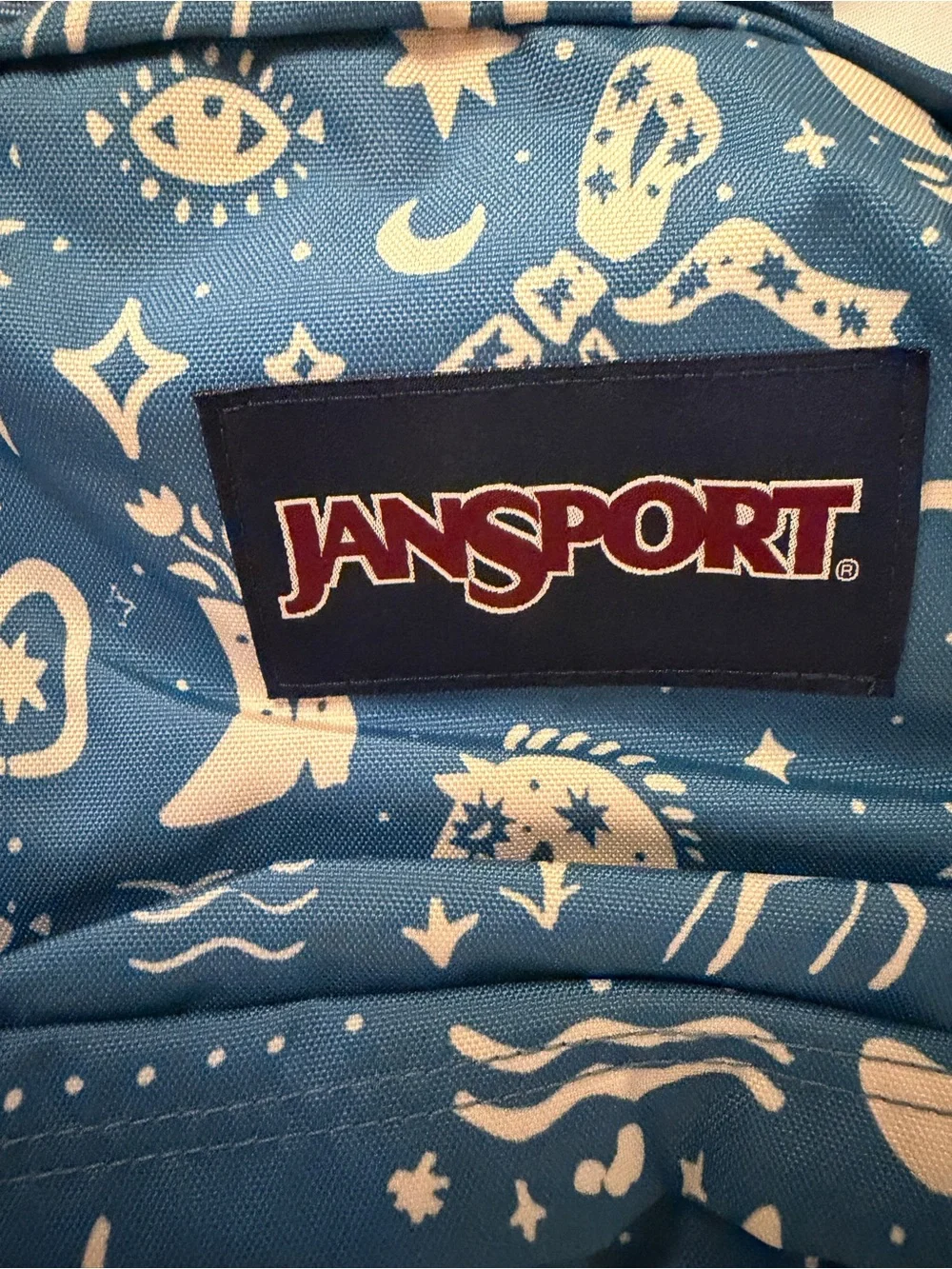 JanSport SuperBreak Plus Yeehaw Horse Blue Backpack NWT
